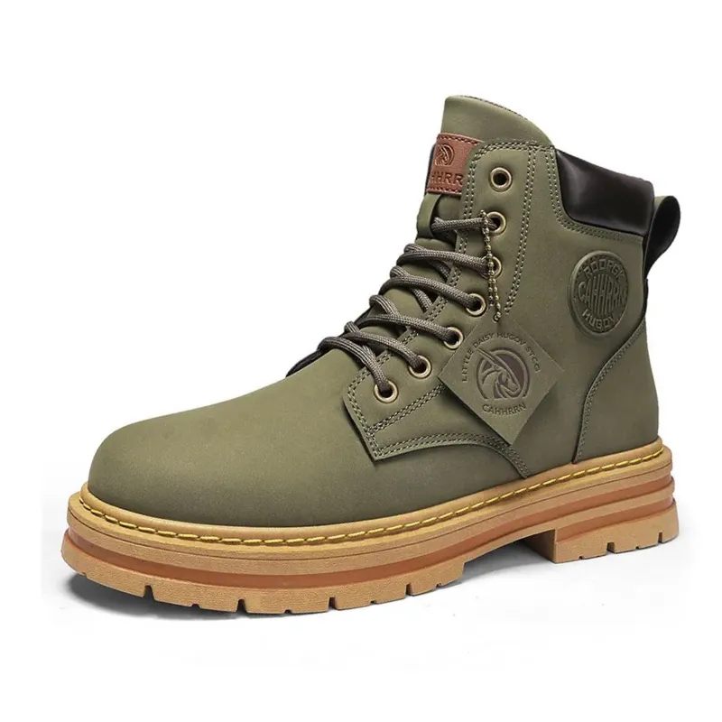 Cuzcare Orthopedic Shoes for Men Warm Leather Lace-Up High Top Boots Size 10 Flat Shoes