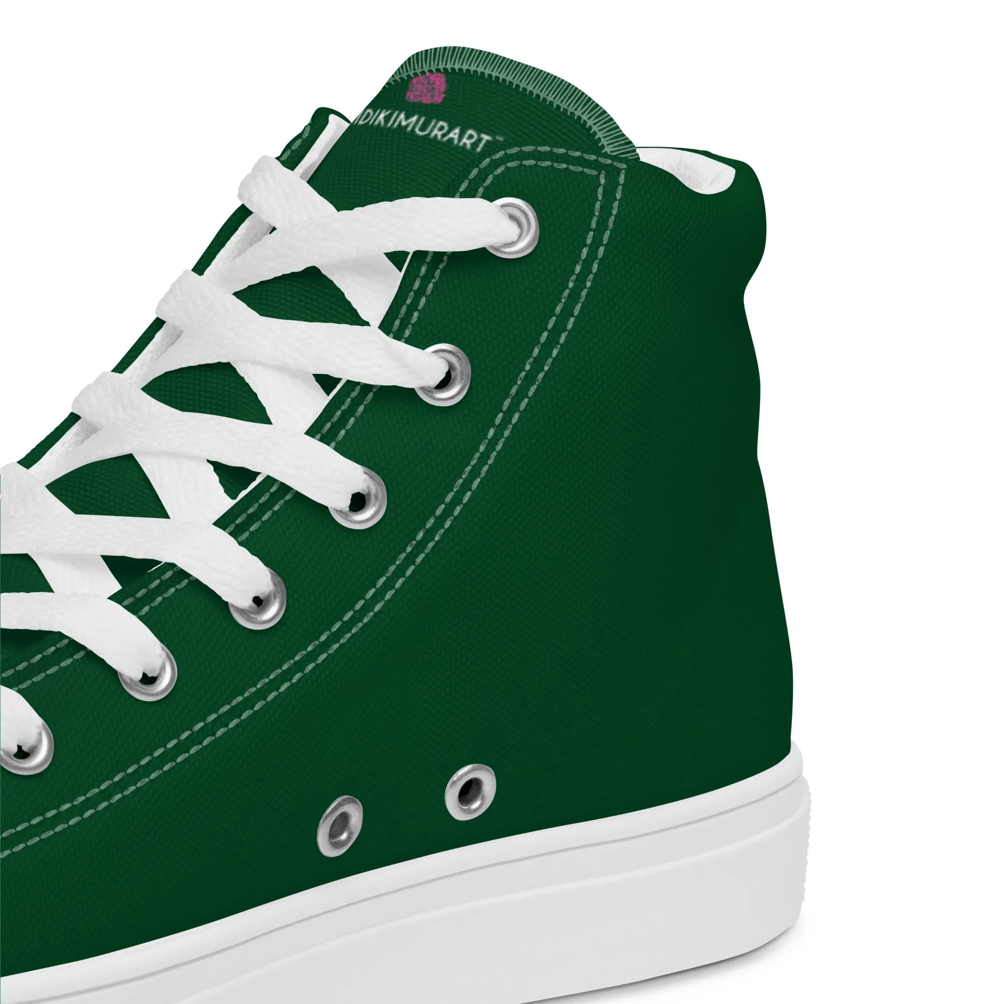 Boots Ecco Dark Green Men's High Tops, Solid Color Mens high top canvas shoes