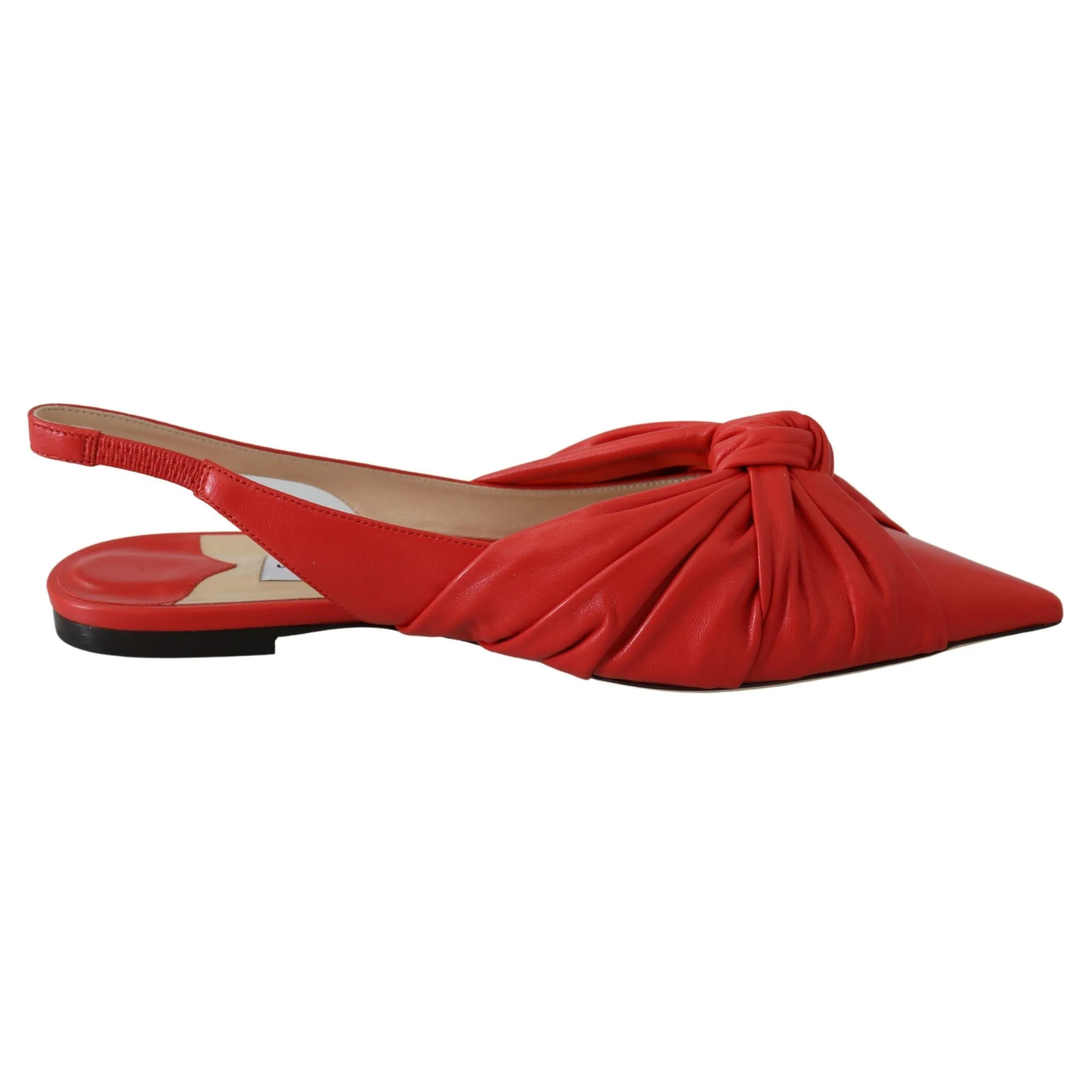 Nice Flat Shoes Jimmy Choo Chic Red Pointed Toe Leather Flats