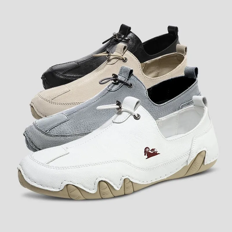 Vented Hiking Shoes Dbeck UrbanEase Pro: Men's Ultra-Lightweight Leather Casual Shoes For Outdoor & Cycling