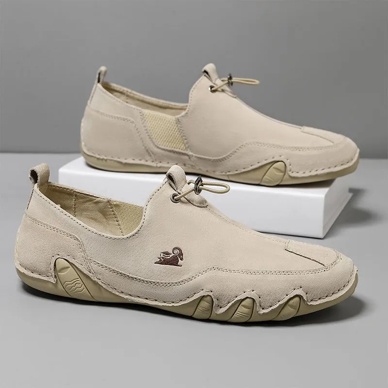 Low Or Mid Hiking Shoes Dbeck UrbanEase Pro: Men's Ultra-Lightweight Leather Casual Shoes For Outdoor & Cycling