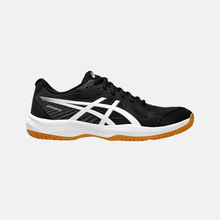 Asics Upcourt 6 Men's Badminton Shoes - Black/White Asics Volleyball Shoes Hk
