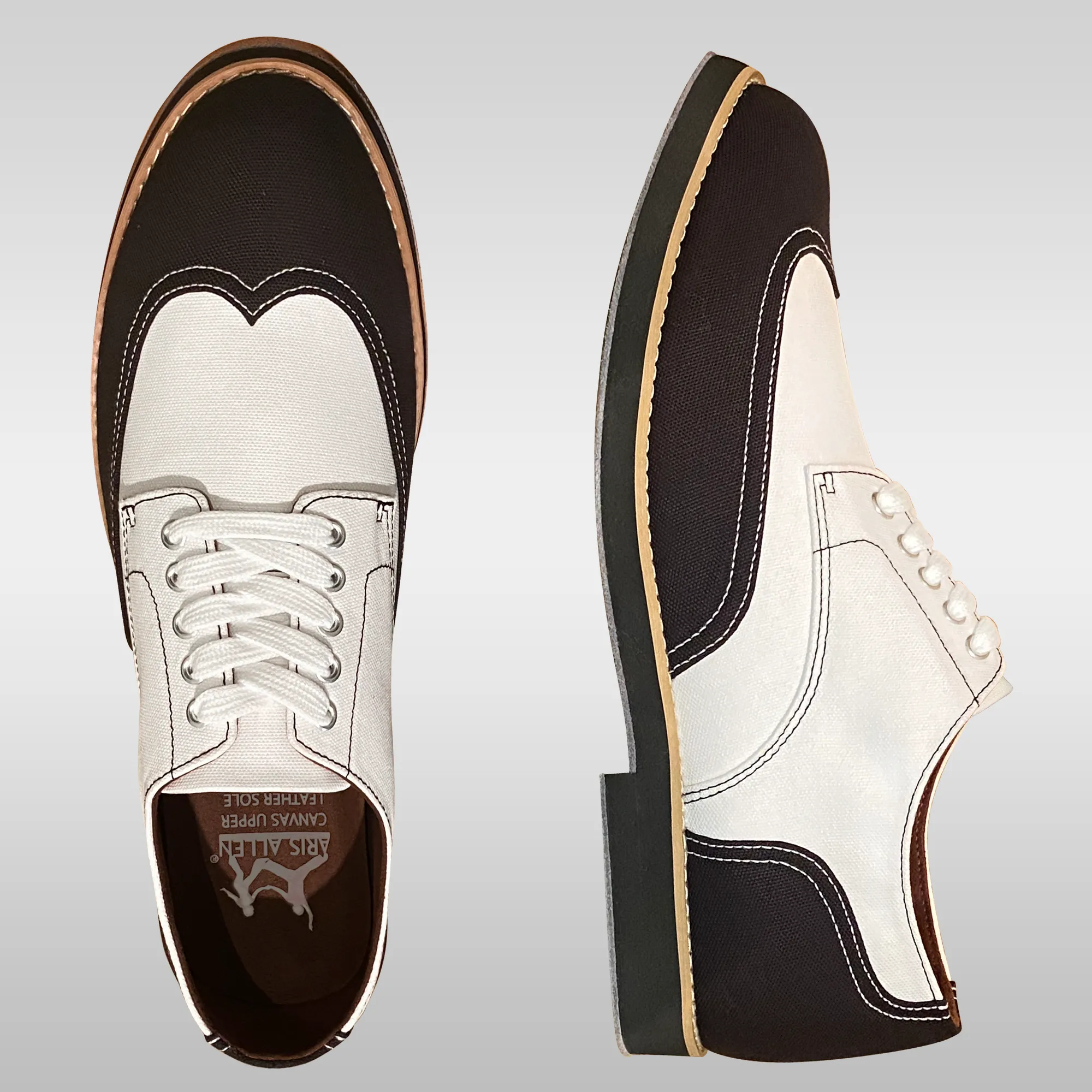 Leopard Slippers Tasman Aris Allen Men's Black and White Canvas Wingtip Feather Light Dance Shoes