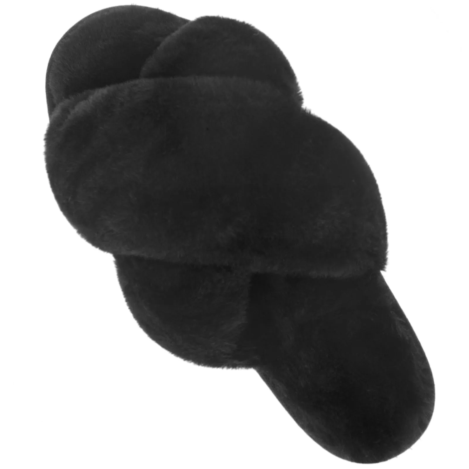VONMAY Fuzzy Slides for Women Cross Band Faux Fur Open Toe Slippers with Soft Comfy Memory Foam Plush Fluffy Slip On Cozy Anti-Slip House Shoes Mt Maddsen Waterproof Low Hiker Shoes