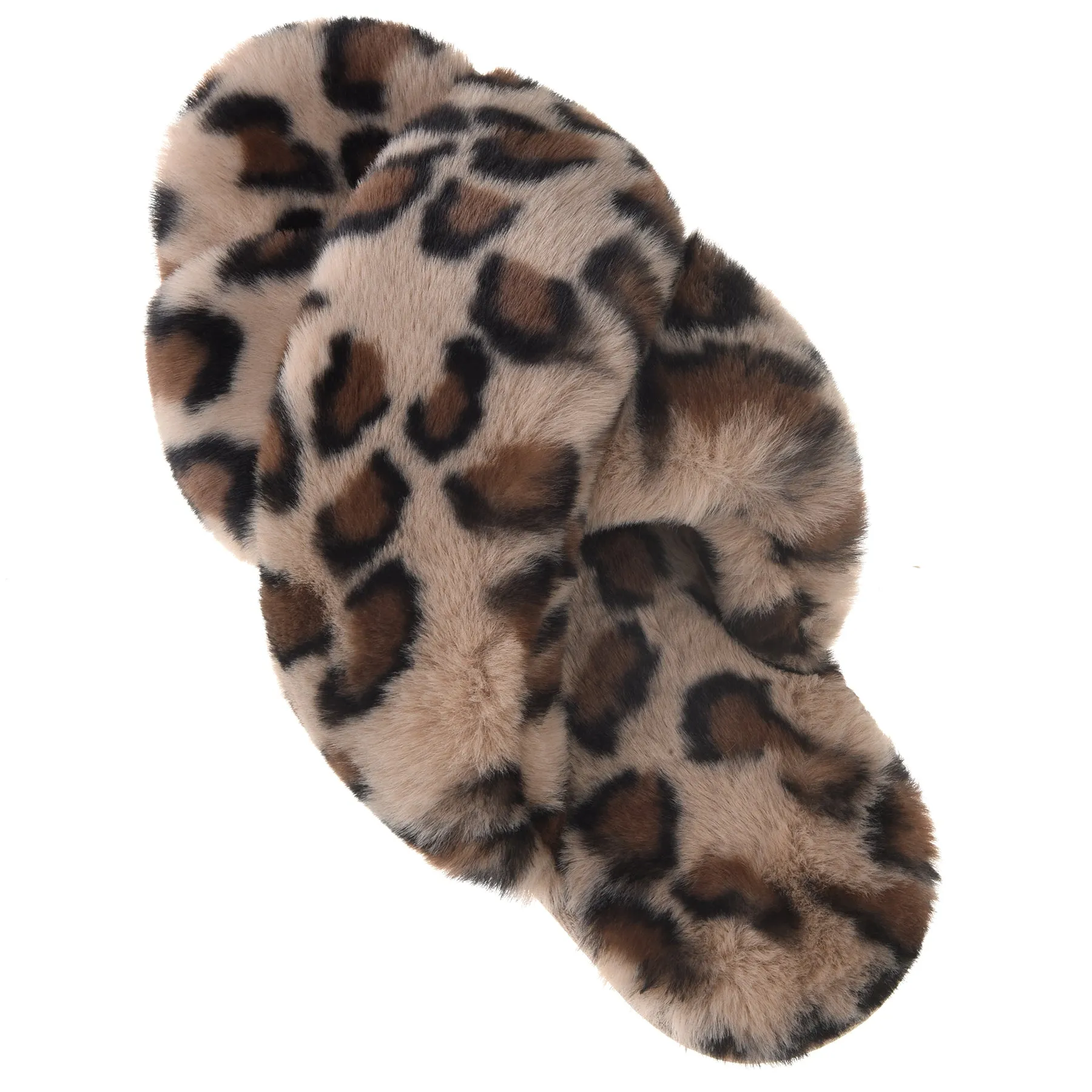 Waterproof Shoes Kuwait VONMAY Fuzzy Slides for Women Cross Band Faux Fur Open Toe Slippers with Soft Comfy Memory Foam Plush Fluffy Slip On Cozy Anti-Slip House Shoes