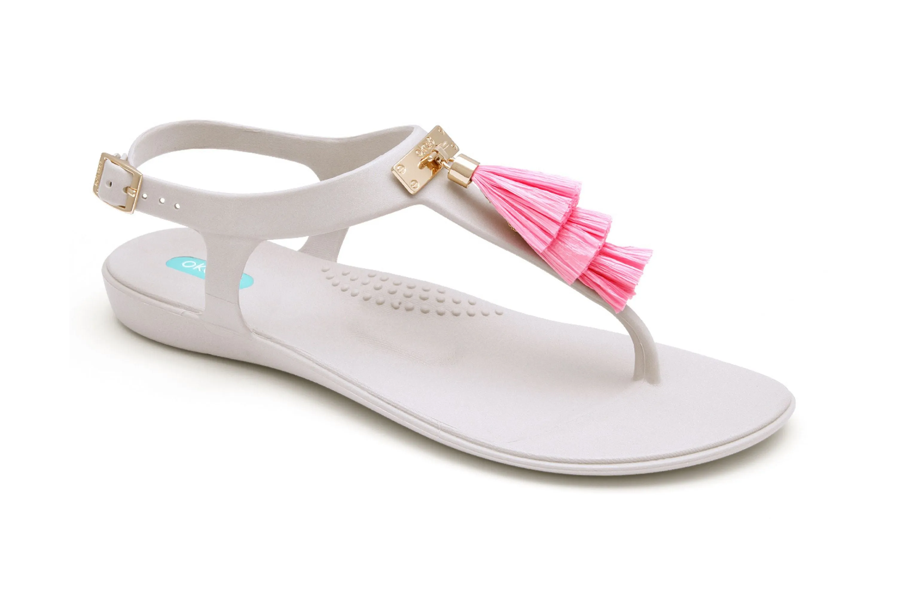 Oka-B Fiesta Women's Slide Sandal with a fun and flirty tassel Lightweight Waterproof Travel Shoes