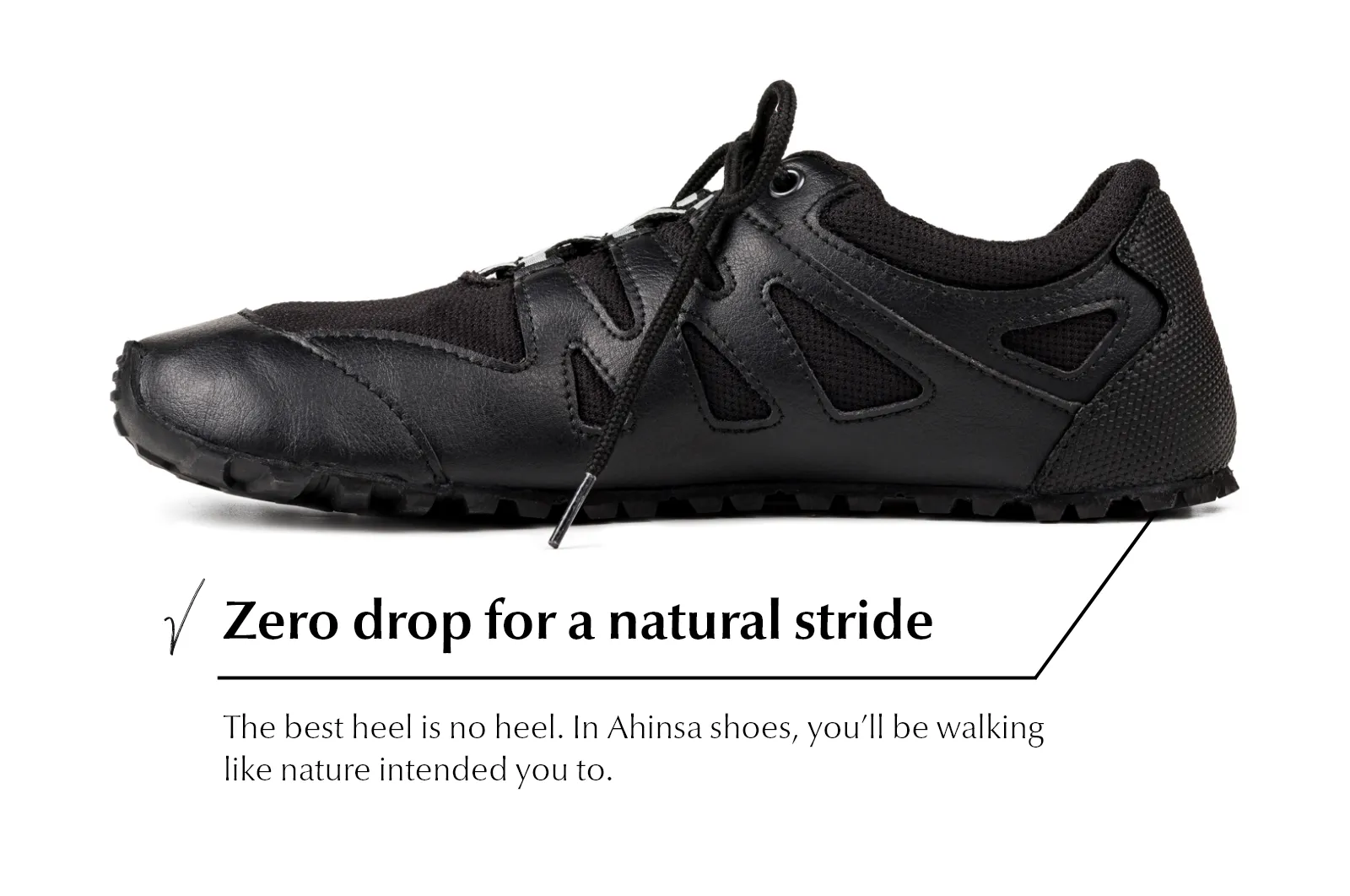 High Drop Trail Shoes Womens Chitra Trek&Trail barefoot black sneakers