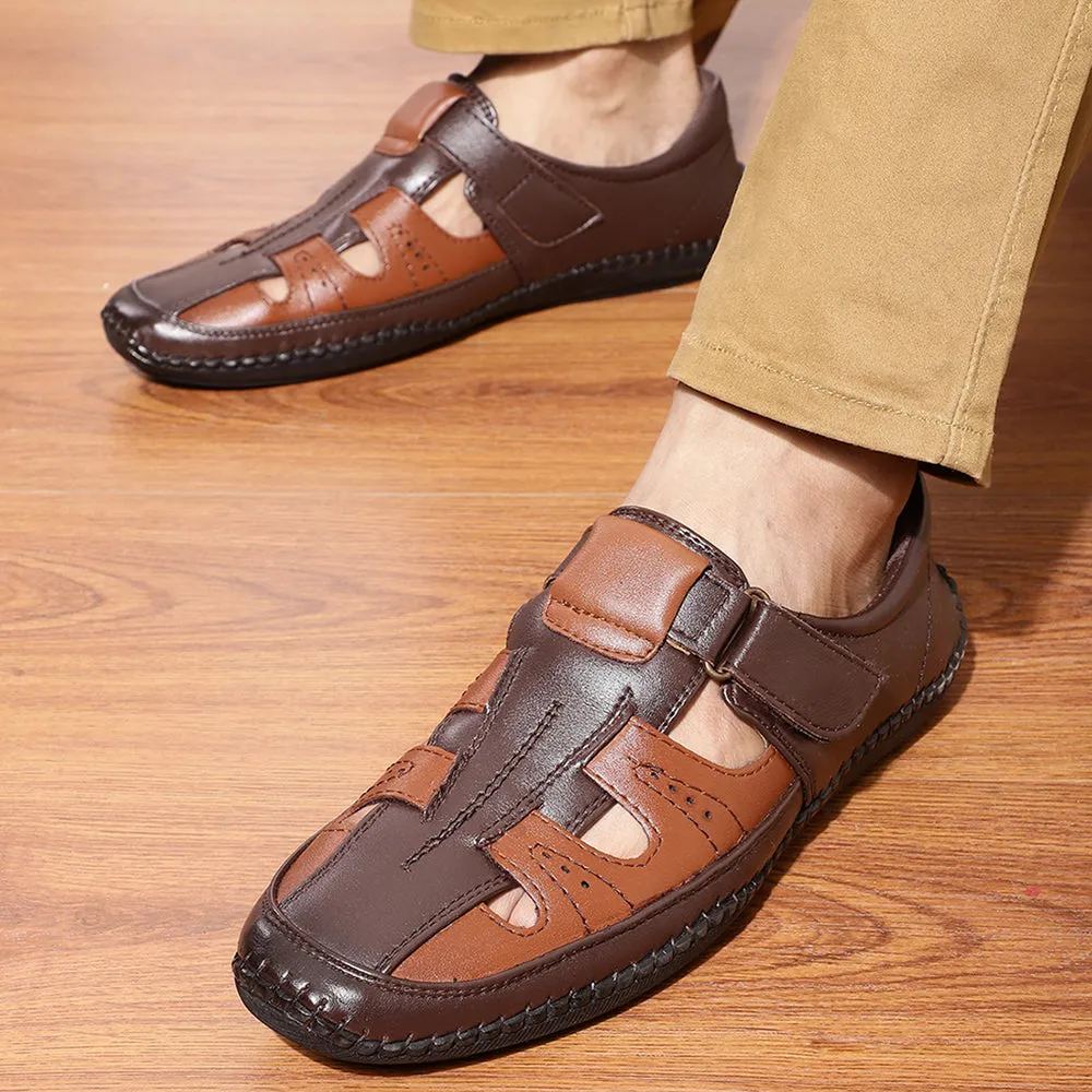 Coolers Formal (Brown) Sandals For Men BM-6N By Liberty Italian Sandals Made In Italy