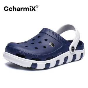 Ccharmix Men Sandals Summer Beach Rubber Clogs Top Quality Fashion Slip On Mens Clogs Garden Shoes M Block Heels Sandals