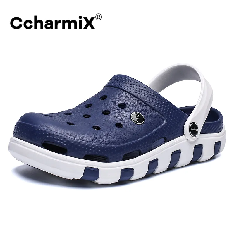 Ccharmix Men Sandals Summer Beach Rubber Clogs Top Quality Fashion Slip On Mens Clogs Garden Shoes M Sandals Designer