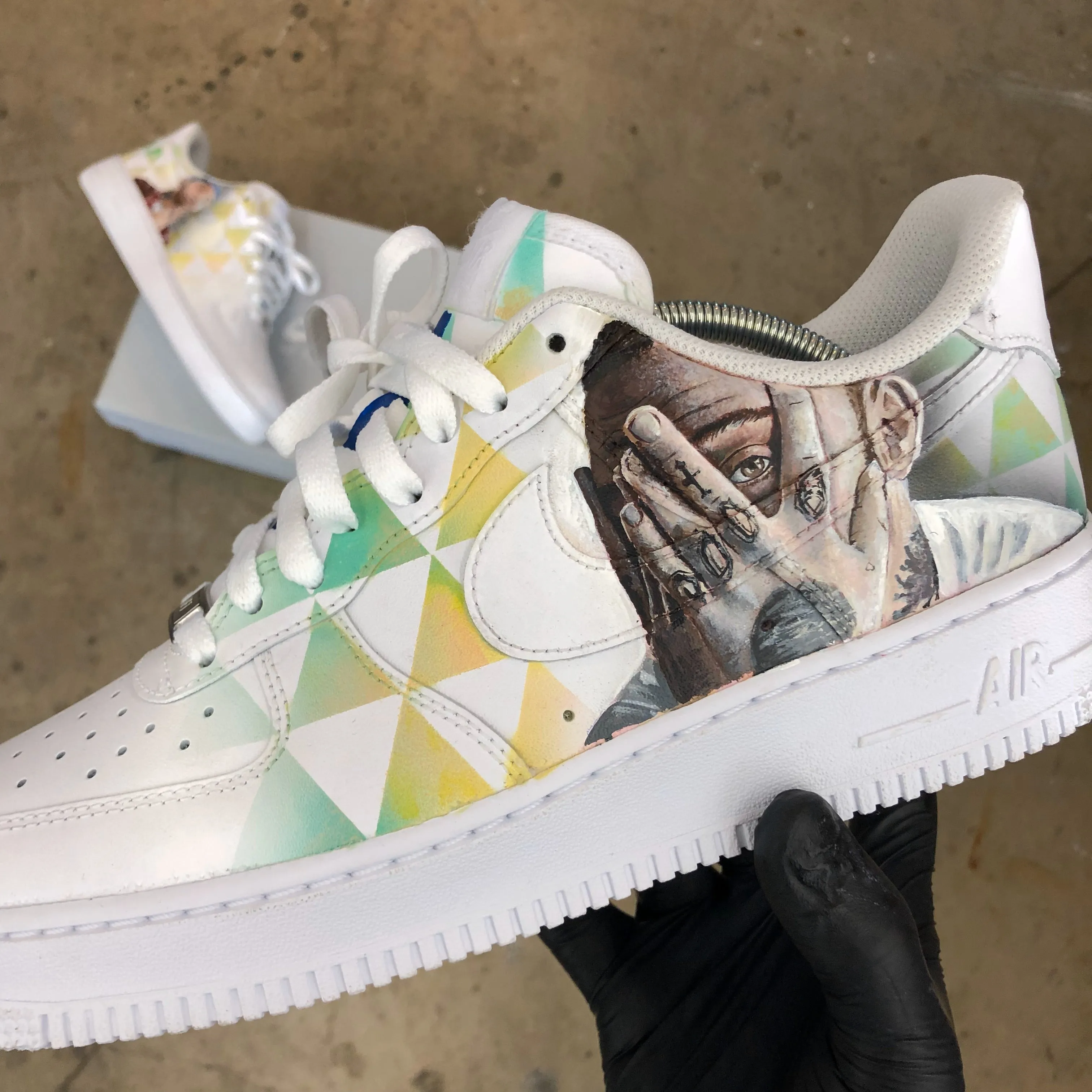 Mac Miller - Memorial of Malcom McCormick Nike Air Force 1s Asics Shoe Print