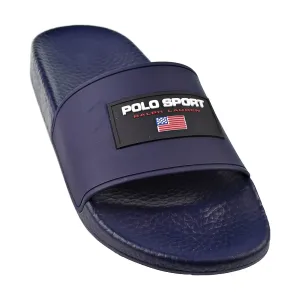 Polo Ralph Lauren Sport Men's Slides Navy Rubby Slippers
