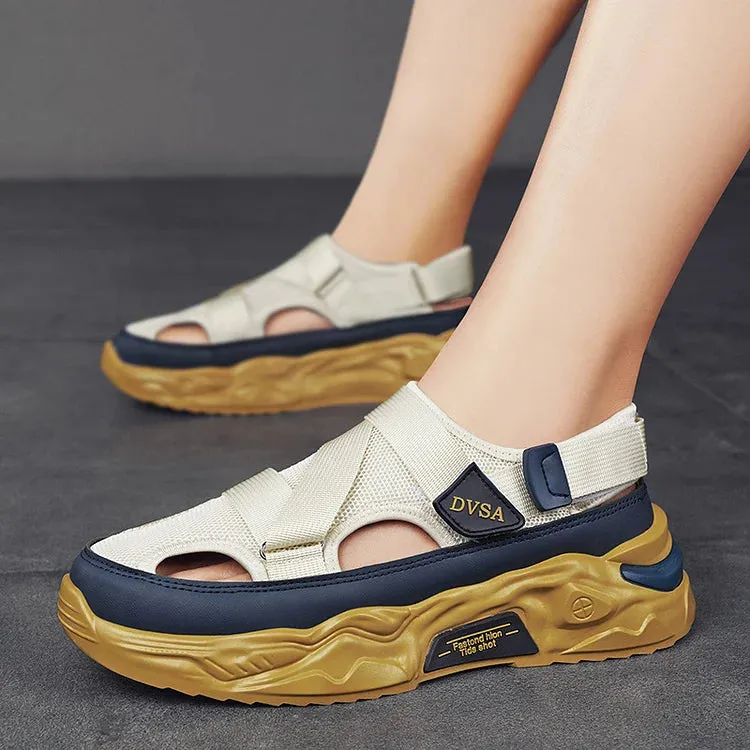 Sandals Platform Slides Men's Summer Mesh Breathable Sport Sandals