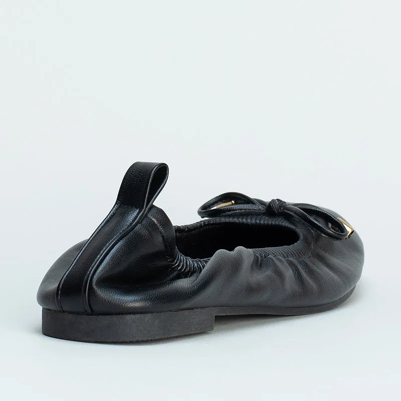 Outfits To Wear With Flat Shoes Elasticated Pump with Bow _ 161047