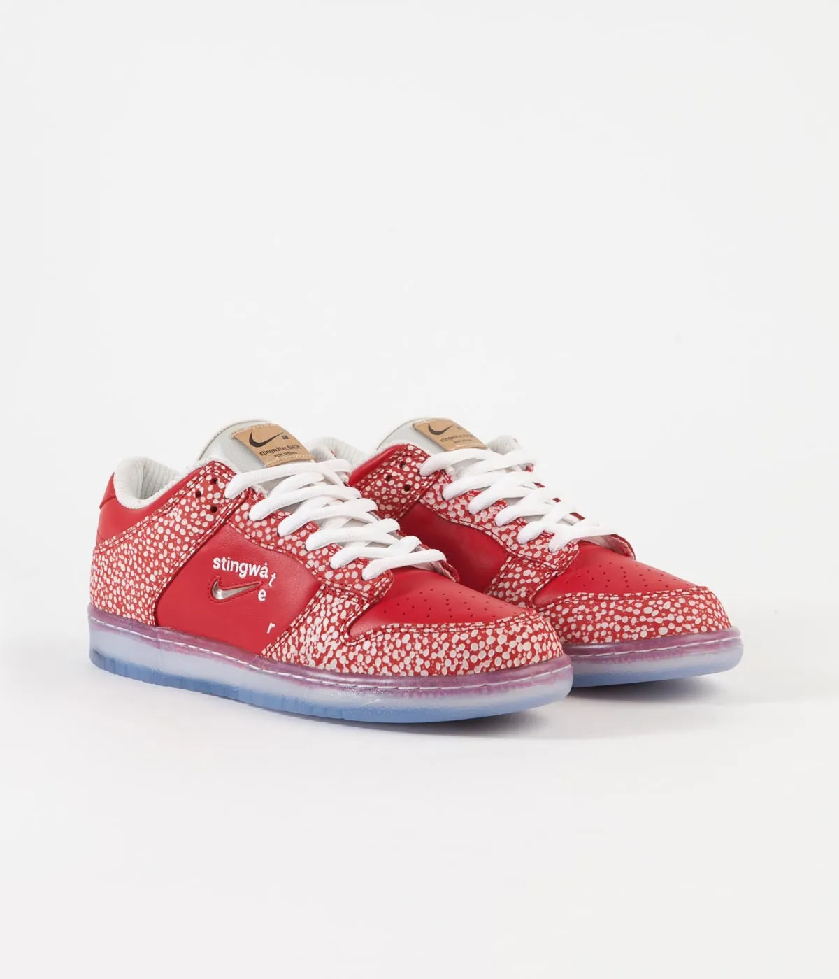 Used Asics Wrestling Shoes Nike SB x Stingwater Dunk Low OG Shoes - Chile Red / Clear - White - Sail