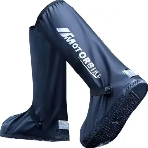 Motorcycle High Tube Rain Boots Waterproof Reflective Non-Slip Footwear Motorbike Cycling Bike Reusable Protection Accessories Cycle Tennis Shoes