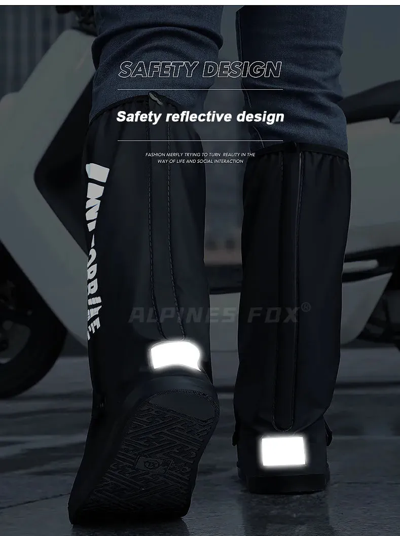 Motorcycle High Tube Rain Boots Waterproof Reflective Non-Slip Footwear Motorbike Cycling Bike Reusable Protection Accessories Rock Climbing Shoes For Sale