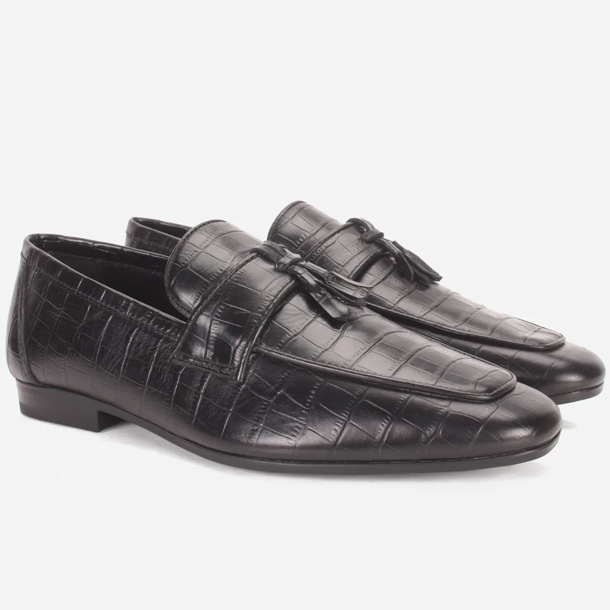 Men "KEITH" Leather Formal Dress Slip-On Shoes Open Heel Flat Shoes