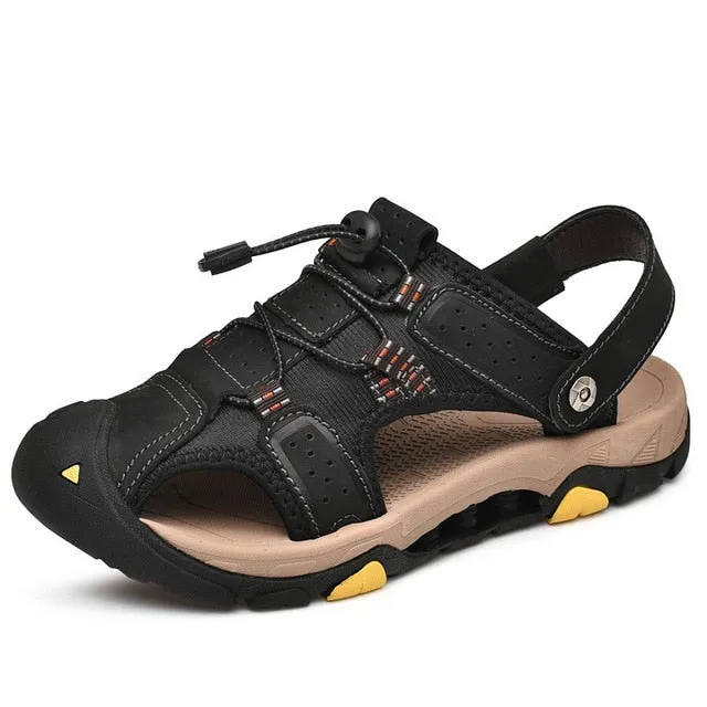 Impo Shoes Sandals ZUNYU New Men Genuine Leather Men Roman Sandals Soft Fisherman Summer Casual Shoes Men Beach Sandalias Water Sneakers Size 38~48