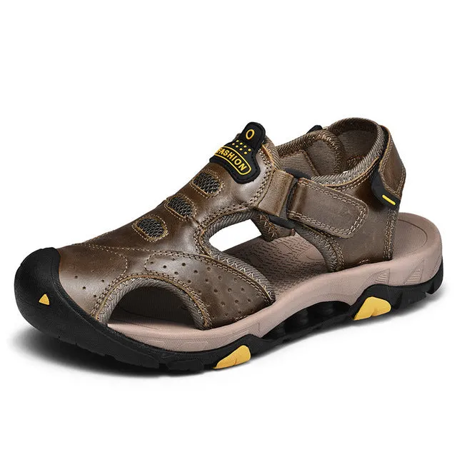 Sandals Sperry ZUNYU New Men Genuine Leather Men Roman Sandals Soft Fisherman Summer Casual Shoes Men Beach Sandalias Water Sneakers Size 38~48