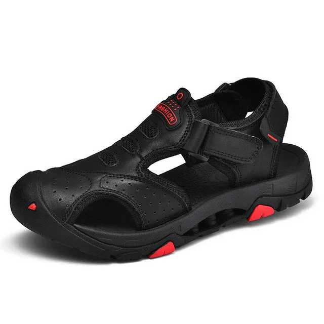 Jordan Slide Sandals ZUNYU New Men Genuine Leather Men Roman Sandals Soft Fisherman Summer Casual Shoes Men Beach Sandalias Water Sneakers Size 38~48