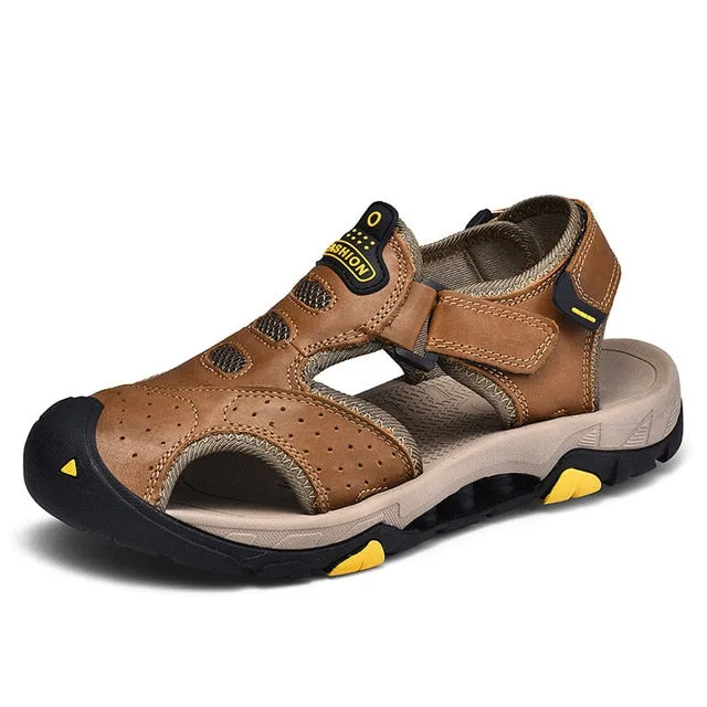 Sandals For Hiking ZUNYU New Men Genuine Leather Men Roman Sandals Soft Fisherman Summer Casual Shoes Men Beach Sandalias Water Sneakers Size 38~48