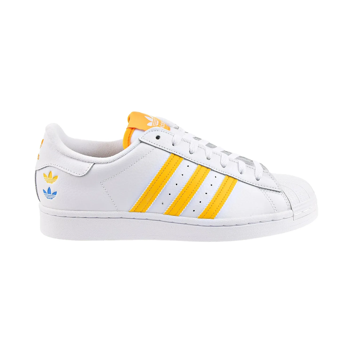Adidas Superstar Men's Cloud White-College Gold-Pulse Blue Adidas Shoes Styles