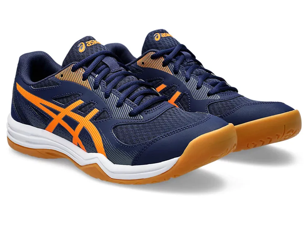 Asics Upcourt 5 Indoor Shoes (Peacoat/Shocking Orange) Asics Shoe Width
