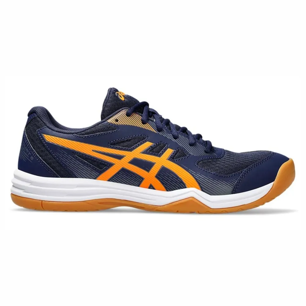Asics Upcourt 5 Indoor Shoes (Peacoat/Shocking Orange) Asics Tennis Shoes Djokovic