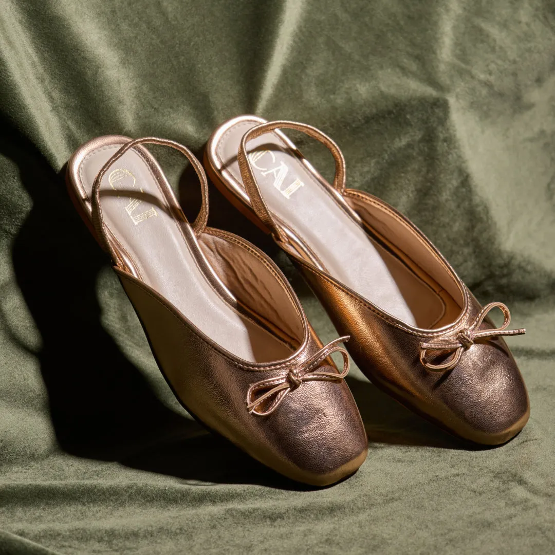 Flats Lifestride Shoes Rosegold Bow Ballet Flats