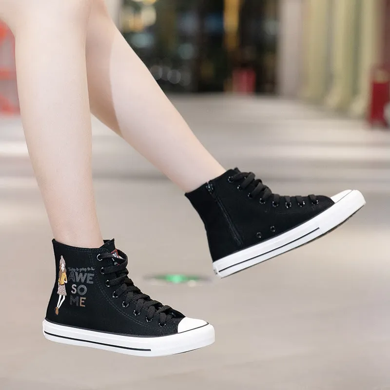 Owlkay Fashion Wild Leisure High-Top Shoes Soft Casual Shoes