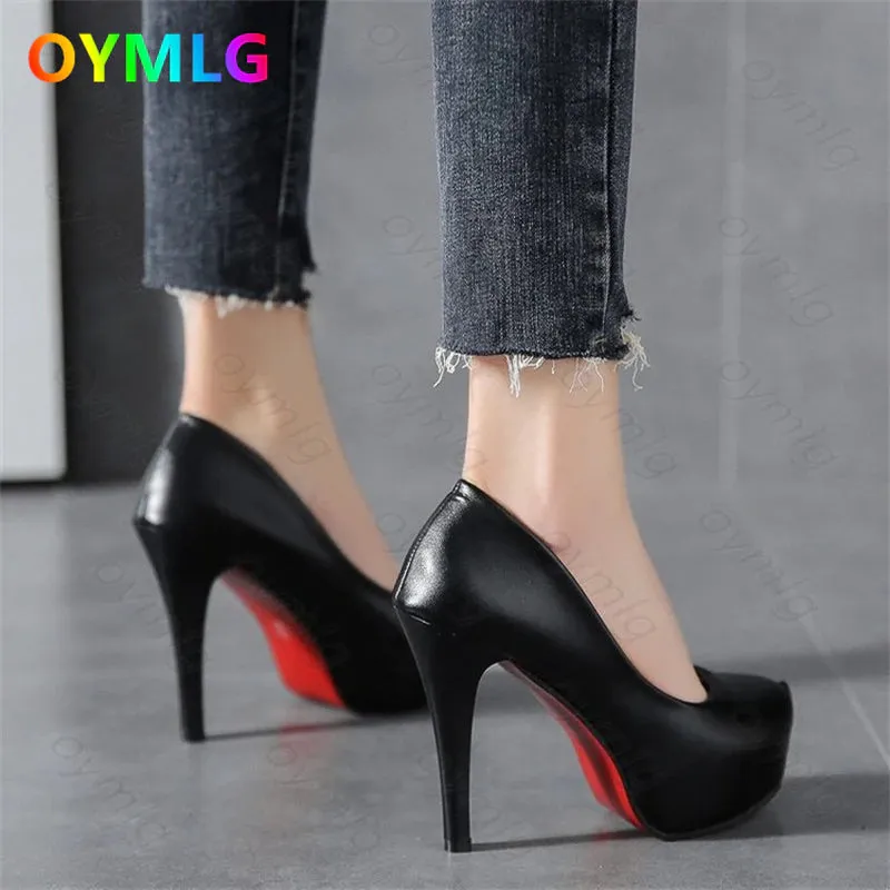 Paredes Waterproof Shoes kamames high heels women stiletto princess waterproof platform nightclub super high heel single shoes black women's shoes