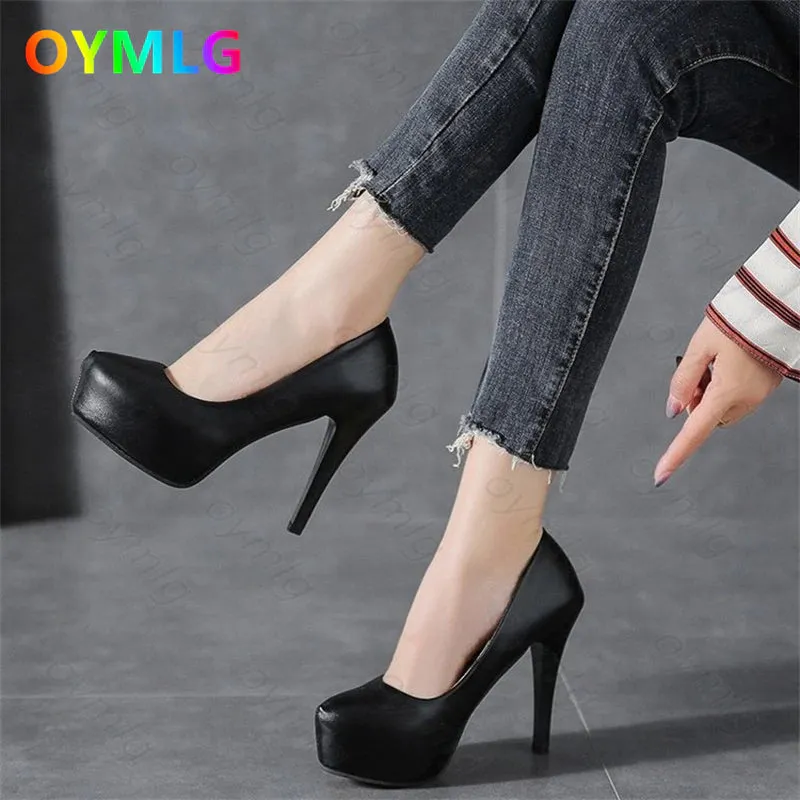 Biom Tour Golf Shoes kamames high heels women stiletto princess waterproof platform nightclub super high heel single shoes black women's shoes