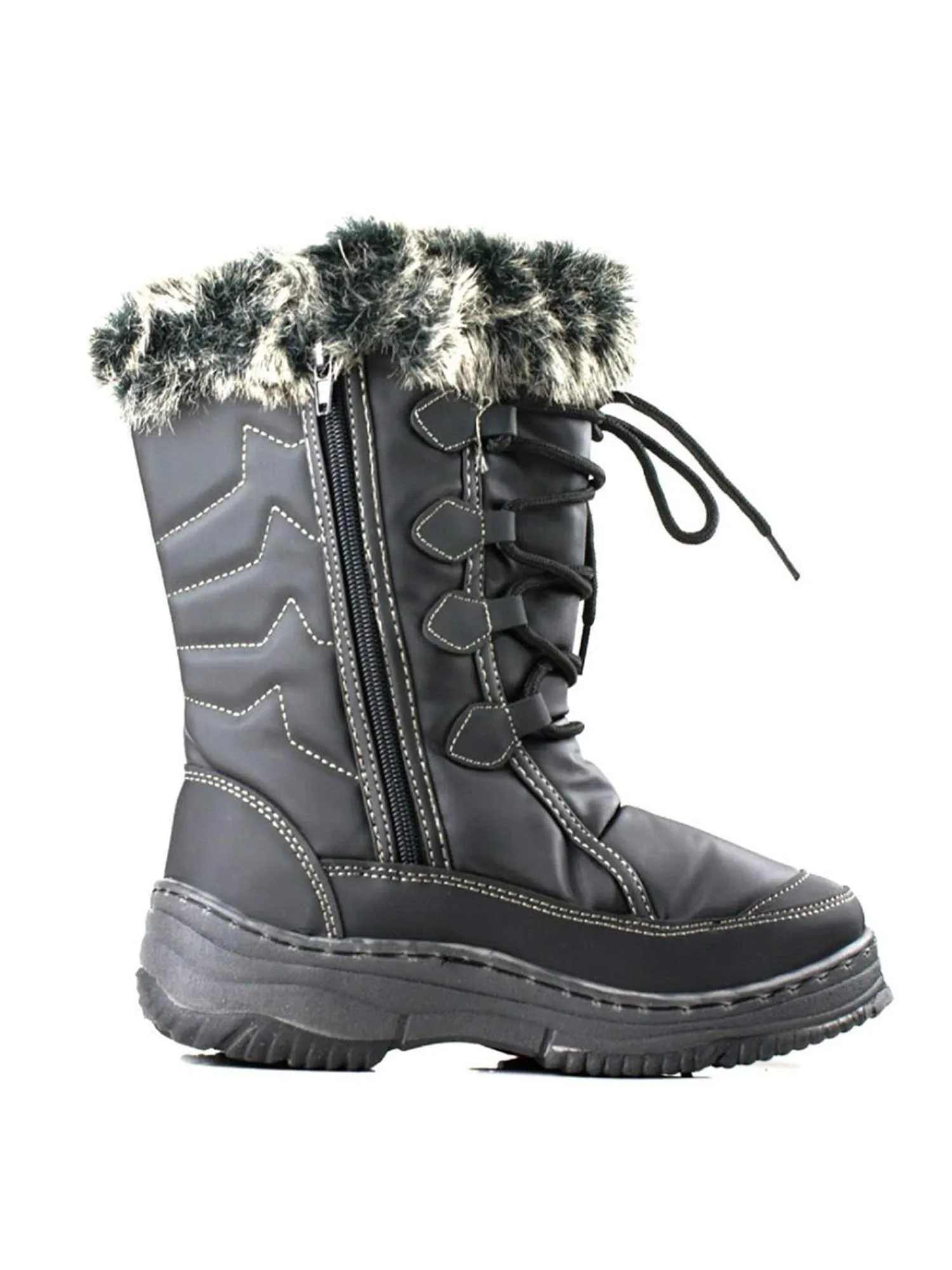 Fashion Waterproof Women Winter Boots Nonslip Warm Snow Boots Mid Calf Rubber Flat Lace Shoes Winter Shoes Wellies Waterproof Shoes For Bike Riding
