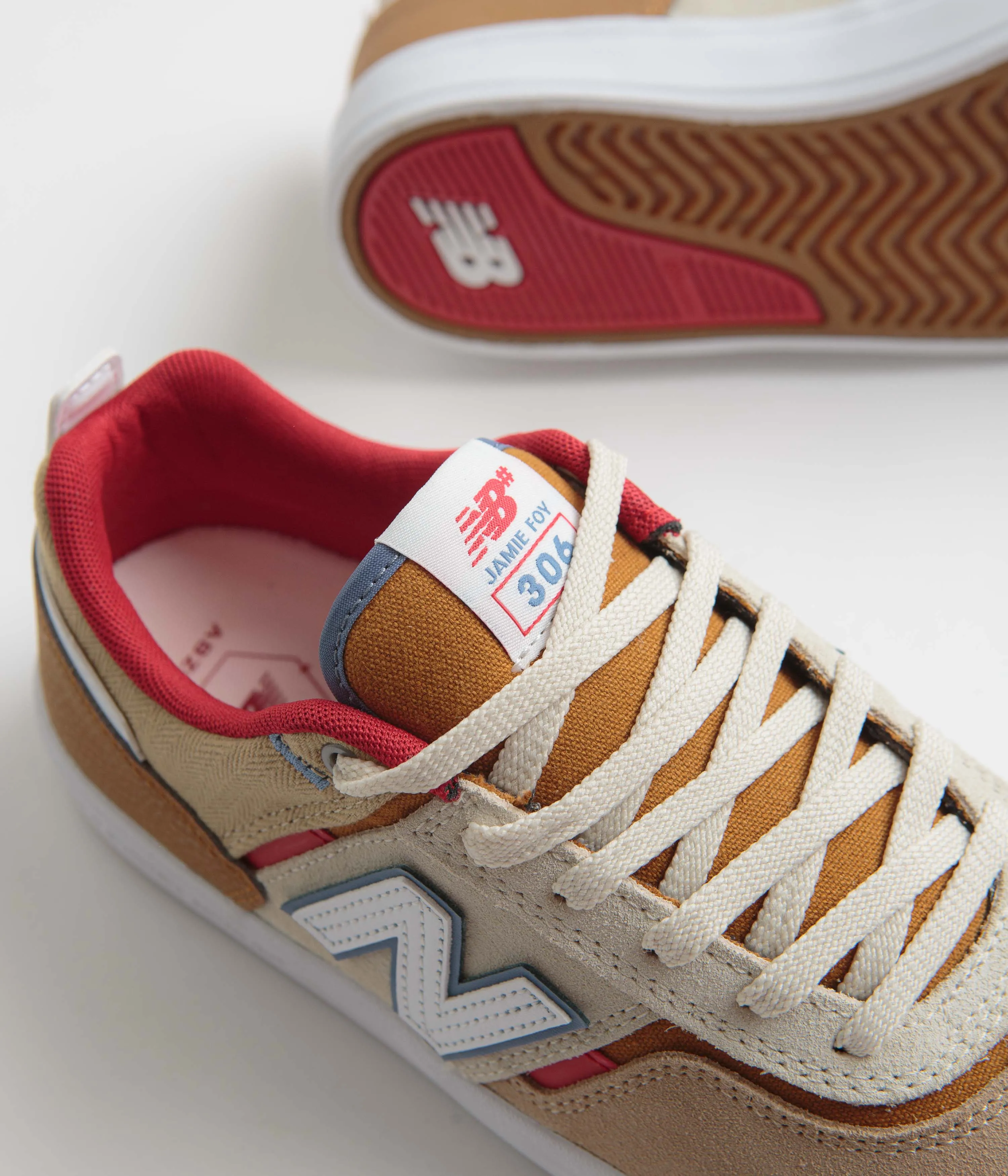 New Balance Numeric 306 Jamie Foy Shoes - Tan / Red Men New Balance 1906