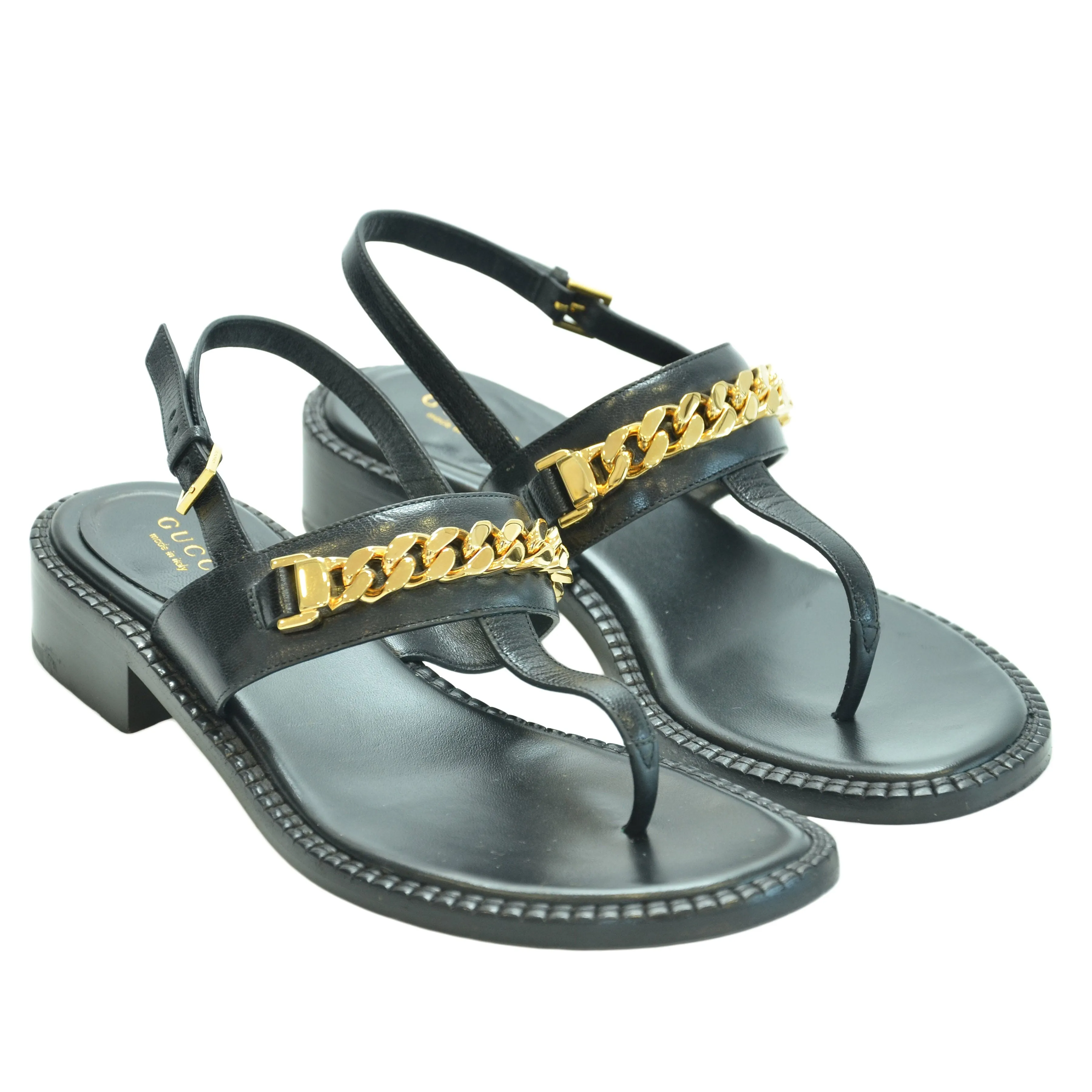 Lightweight Flat Shoes Black Chain Link Flat Sandals