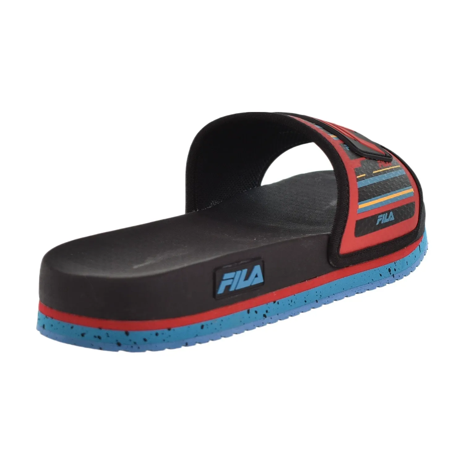 Fila Lunar Men's Slide Sandals Black-Capri Breeze-Fila Red Knitted Sock Slippers Pattern