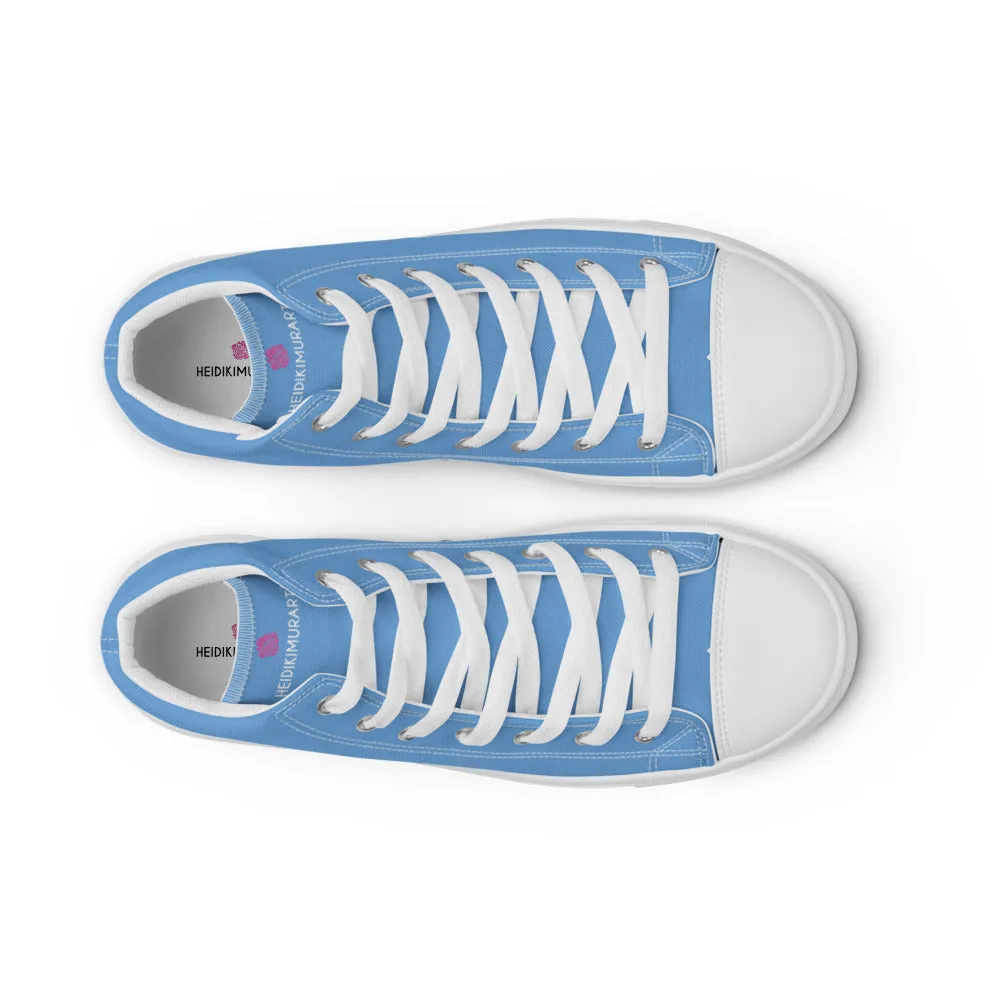 Blue Sky Men's Sneakers, Modern Minimalist Designer Premium Quality Stylish Tennis Shoes Mink Oil For Leather Boots