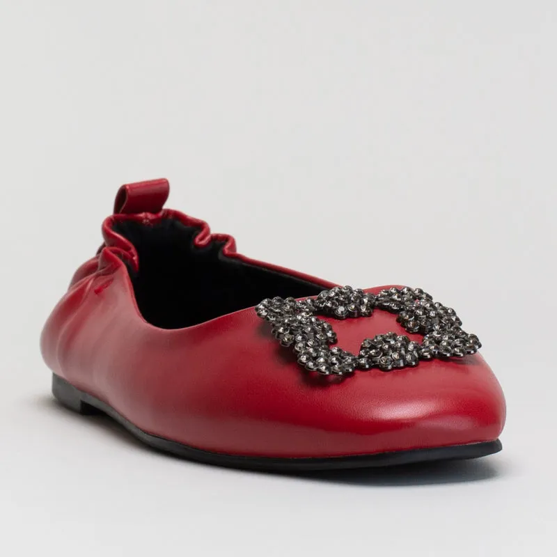 Self Esteem Shoes Flats FLAT WITH ELASTICATED TOPLINE AND TRIM DETAIL