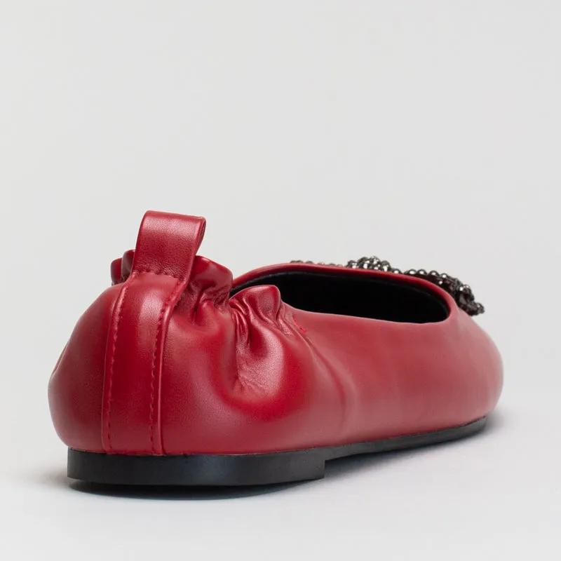 Cute Comfortable Flat Shoes FLAT WITH ELASTICATED TOPLINE AND TRIM DETAIL