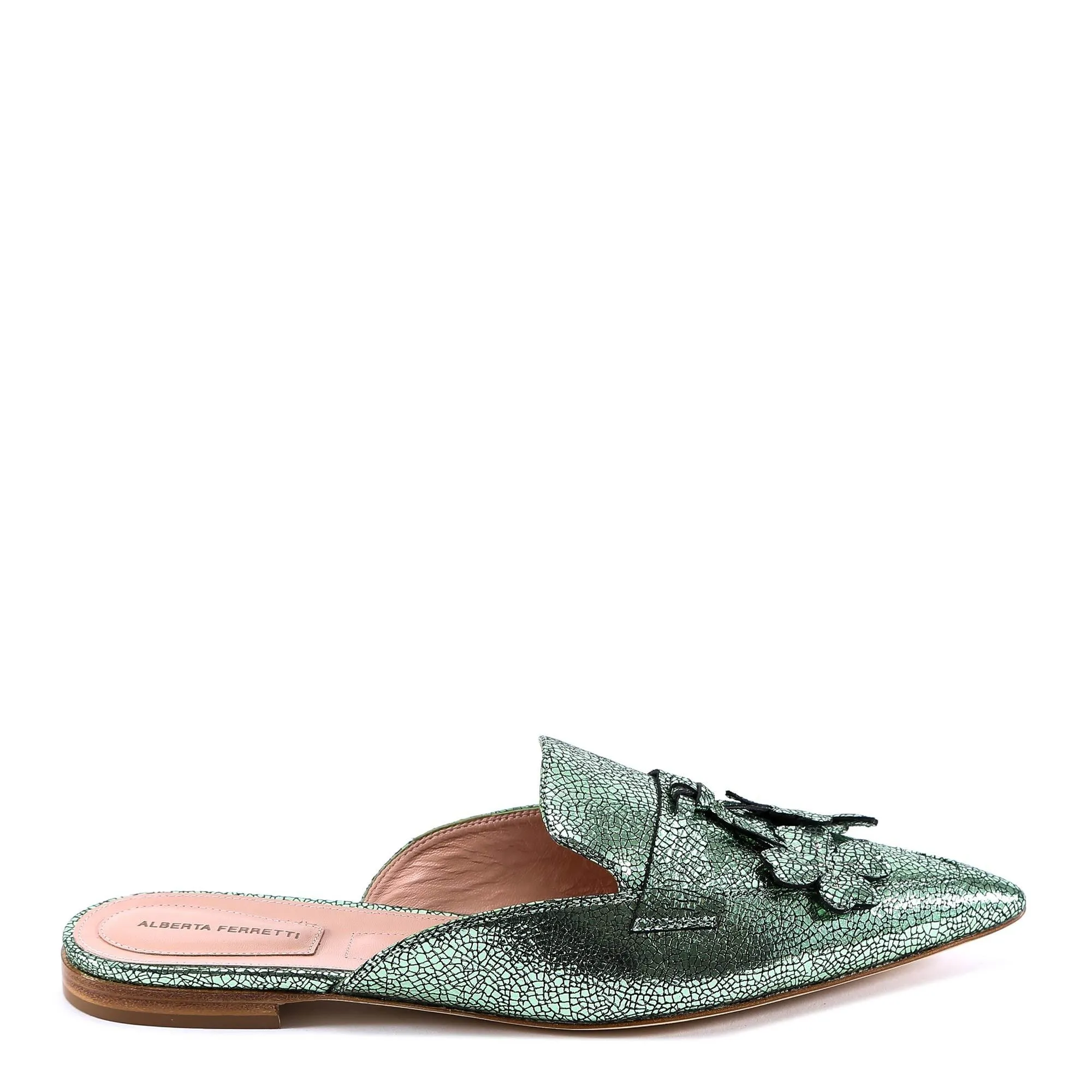 Flat Dress Shoe Alberta Ferretti Glitter Mules