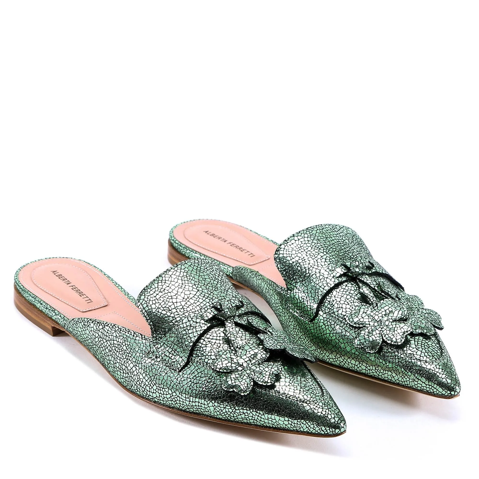 Alberta Ferretti Glitter Mules Freerider Pro Flat Shoe