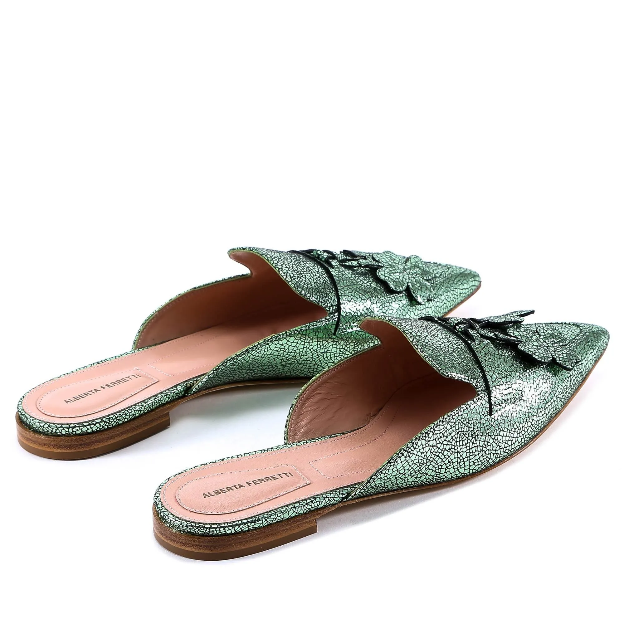 Alberta Ferretti Glitter Mules Flat Shoes Photos