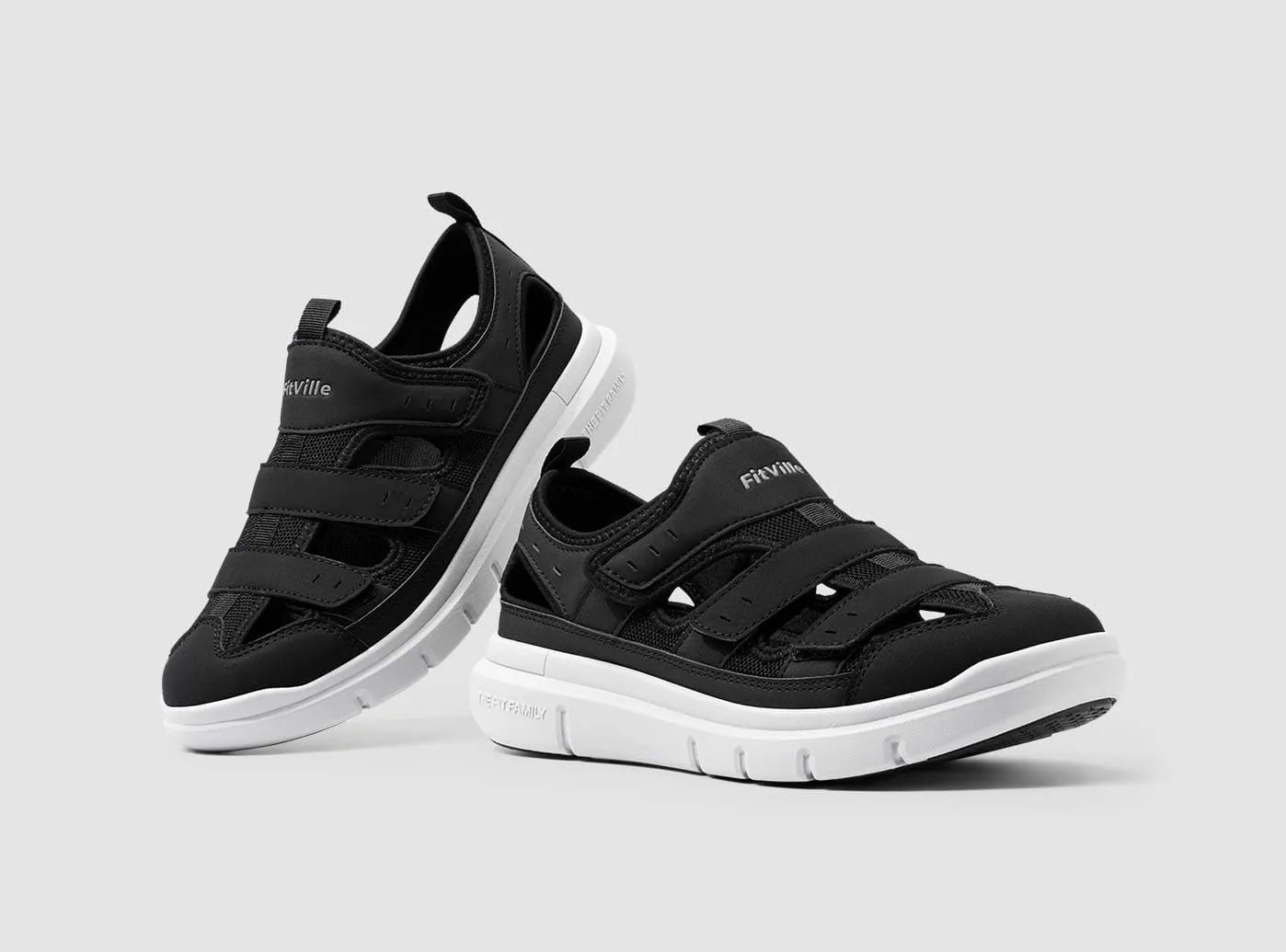 Plain Leather Sandals FitVille Men's EasyTop Recovery Sandal V4