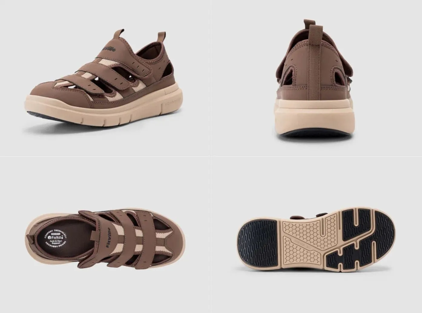 FitVille Men's EasyTop Recovery Sandal V4 Sandals Royal Carribean