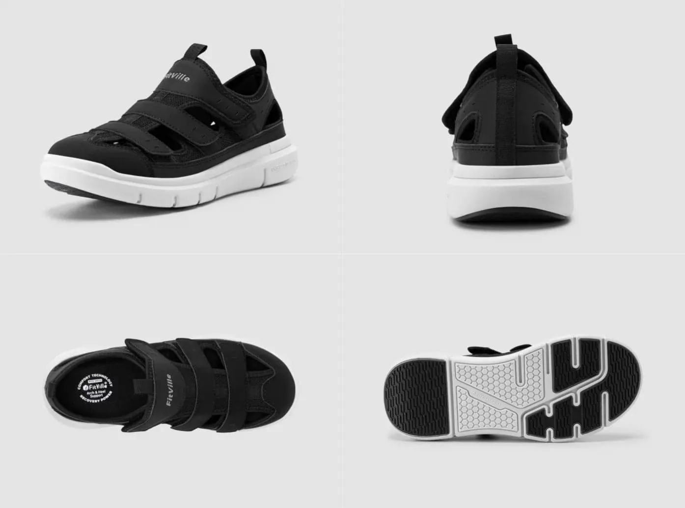 FitVille Men's EasyTop Recovery Sandal V4 Vionic Sandals - Size 7