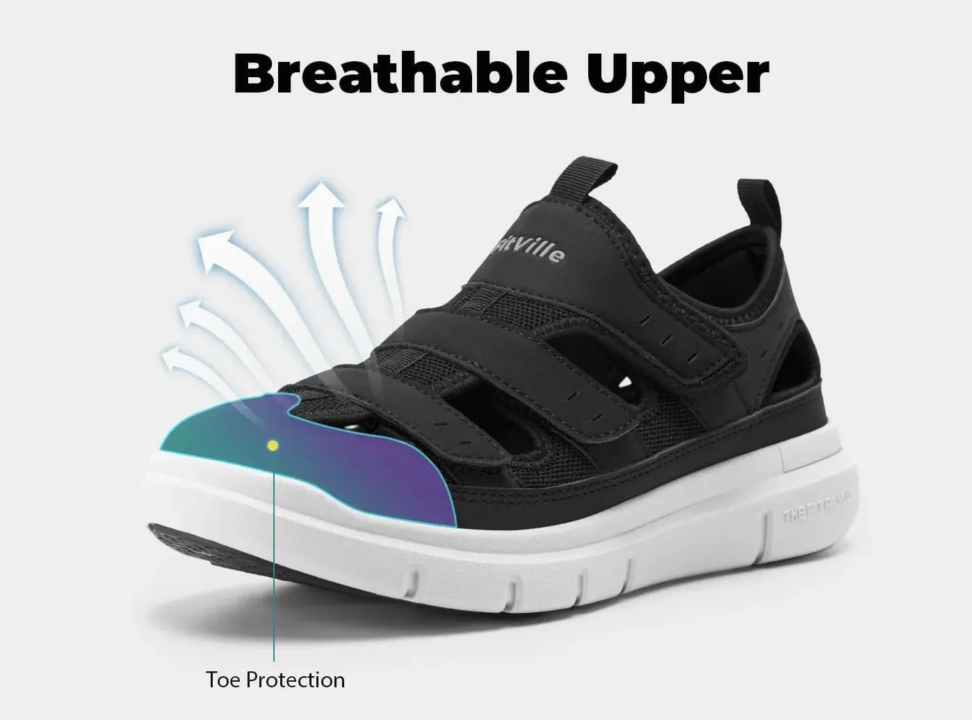 FitVille Men's EasyTop Recovery Sandal V4 Socks On Sandals