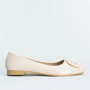 Aesthetic Flat Shoes Pump with Trim Detail _ 161188