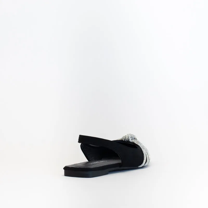 Shoes Pointed Flats Unreal Women Pointy Sling Back With Diamante Knot _ 150819