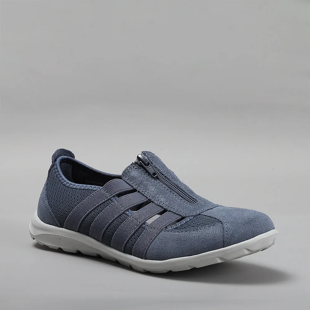 CC RESORTS CHRISTINE DENIM Flat Shoes With Ankle Straps